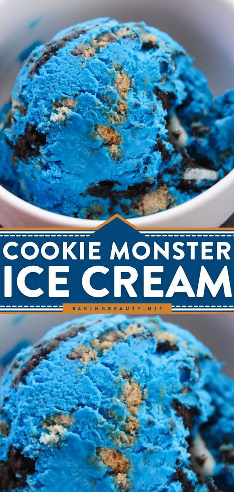 No Cook Ice Cream Recipes, Cold Stone Ice Cream Recipe, Churned Ice Cream Recipes, Homemade Ice Cream Recipes Machine, Creamy Vanilla Ice Cream, Home Made Ice Cream, Cookie Monster Ice Cream, Monster Ice Cream, Ice Cream Recipes Machine