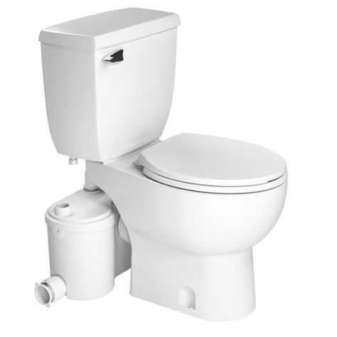 Saniflo Toilets: How they Work, Pros, Cons and Best to Buy - Toilet Haven Overbed Storage, Upflush Toilet, Basement Toilet, Unfinished Basements, Diy Septic System, Basement Reno Ideas, Aqua Bathroom, Composting Toilets, Toilet Sink