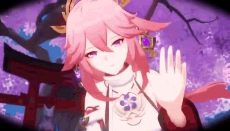 Yae Miko GIF - Yae Miko - Discover & Share GIFs Yae Miko Gif, Yae Miko, Animated Gif, Gif, Anime, Pink