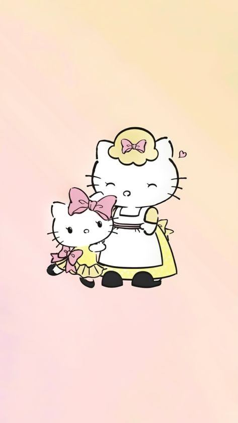 Hello Kitty And Her Mom, Brown Hello Kitty, Hello Kitty Frame, Sanrio Love, Hello Sanrio, Writing A Love Letter, Hello Kitty Wallpapers, Kitty Pictures, Graduation Cap Designs