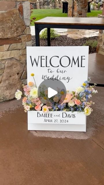 Hazel Floral Co. on Instagram: "Will never get over flower box welcome signs. This is your sign to have one at your wedding!   #welcomesign #weddinginspo #weddingflorist #weddingflowers" Welcome Floral Box Sign, Flower Box Welcome Sign, Welcome Signs, Flower Box, Flower Boxes, Wedding Florist, Get Over It, Welcome Sign, Wedding Inspo