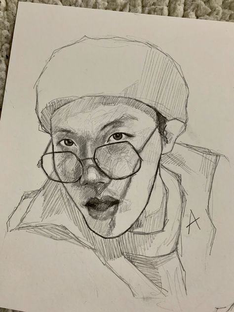 Jhope Drawing Pencil Easy, Jhope Drawing, Bts Sketch, Eye Drawing Tutorials, Sketch Book Ideas, Color Drawing Art, Txt Enhypen, Kpop Art, Kpop Drawings