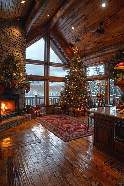 Ski Lodge Interior, Big Beautiful Houses, Cabin Style Homes, Outdoor Decoration Ideas, Outdoor Christmas Decoration Ideas, Ranch House Designs, Cabin Aesthetic, Farmhouse Style House Plans, Christmas Decoration Ideas