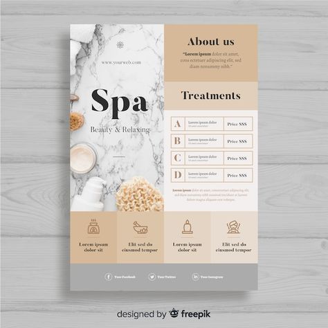 Spa Brochure, Deco Spa, Flyer Dj, Professional Flyer Design, Spa Flyer, Promo Flyer, Price List Design, Spa Menu, Spa Branding