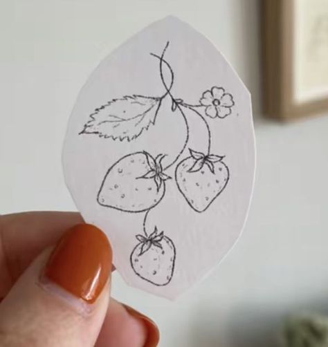 Blackberry Stamp Tattoo, Strawberry Tattoo Placement, Wild Strawberry Tattoo Black And White, Vintage Strawberry Tattoo, Strawberry Shoulder Tattoo, Spiderweb Flower Tattoo, Tattoo Ideas Strawberry, Tiny Strawberry Tattoo, Strawberry Stamp Tattoo