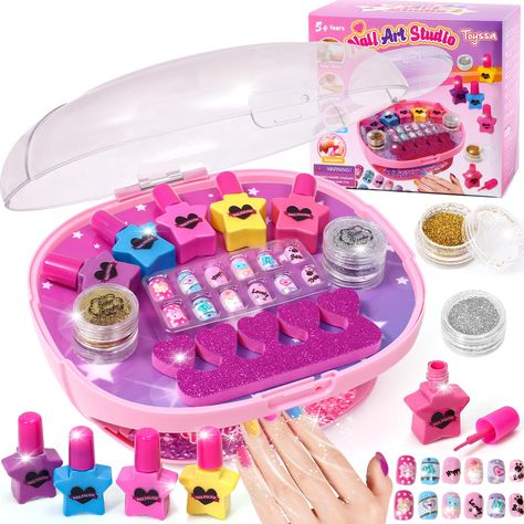 Nail Art Kit For Kids Girls Nail Polish Sets with Nail Dryer,Peel Off Nail Polish,Press On Nail Stickers,Kids Nail Varnish Sets Nail Salon Birthday Gifts Present Girls Toys Age 5 6 7 8 9 10 11 : Amazon.co.uk: Toys & Games Kids Press On Nails, Baby Nail Polish, Nail Polish For Kids, Peel Off Nail Polish, Fake Nails For Kids, Kids Nail Polish, Butterfly Birthday Cakes, Lip Gloss Homemade, Metallic Nail Art