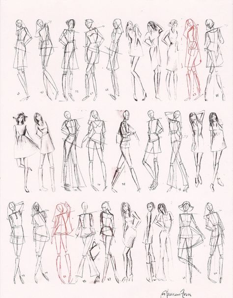 Gesture Fashion Figures (1 minute & 5 minutes) Hand Poses, Illustration Tutorial, Fashion Figure Drawing, Model Sketch, Body Sketches, Drawing Fashion, Different Poses, Hand Reference, Figure Sketching