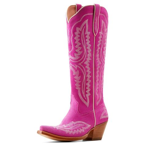 PRICES MAY VARY. WOMEN’S COWBOY WESTERN BOOTS: These gorgeously stitched, cowboy boots are a showstopper that will turn heads wherever you go. Crafted with a knee-height 16” upper, 2.5” heel height, and engineered with technology to endure nights on the dance floor. PREMIUM QUALITY LEATHER: Premium full-grain leather paired with a distinctive six-row stitch pattern gives these tall women’s boots the traditional Western design for the cowgirl look you want, but with modern comfort and support. TH Snip Toe Cowgirl Boots, Womens Western Fashion, Western Wardrobe, Knee High Western Boots, Pink Cowboy, Cowgirl Look, Ariat Boots, Western Boots Women, Country Concert