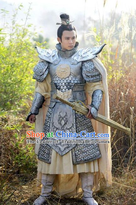 Ancient Chinese General Knight Armor Costume Chinese Costumes Complete Set for… Chinese General, China Dance, Chinese Armor, Asian Clothes, Card Tattoo Designs, Ancient Chinese Architecture, Armor Clothing, Chinese Warrior, A Knight's Tale