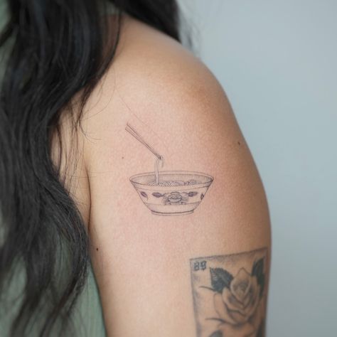 a little bowl of pho 🍜 #noodles #pho #singleneedletattooing #singleneedle #smalltattoo #losangeles #tattoolove #tattooartist Pho Tattoo, Bowl Of Pho, Pho Noodles, Pho Bowl, Single Needle Tattoo, Cupcakes And Cashmere, Star Tattoos, Small Tattoos, Tattoo Artists