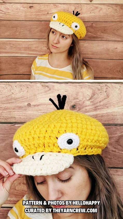 Gyarados Crochet Hat, Crochet Psyduck Hat, Crochet Pokemon Hat, Pokemon Crochet Hat, Pokémon Hat, Pikachu Hat, Crochet Hat Patterns, Pokemon Hat, Pokemon Crochet