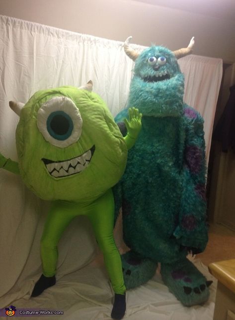 Mike And Sully Costume, Sully Halloween Costume, Sully From Monsters Inc, Sully And Mike, Monsters Inc Halloween, Sully Costume, Cool Couple Halloween Costumes, Sully Monsters Inc, Twin Costumes