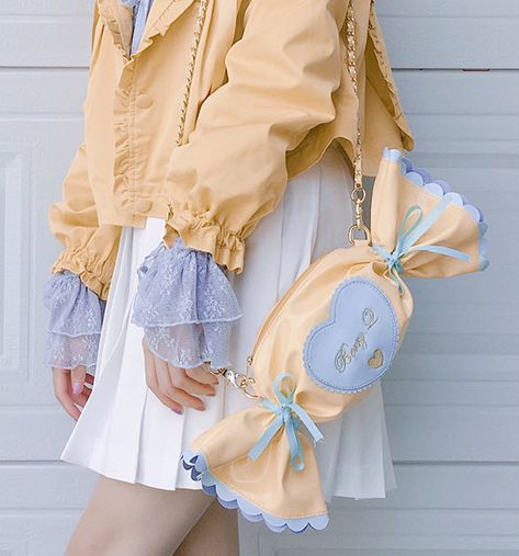 Kawaii Handbags, Peony Aesthetic, Kawaii Bag, Street Outfits, Pastel Fashion, Kawaii Fashion Outfits, Sweet Lolita, J Fashion, Sweet Candy