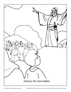 Joshua, The New Leader Coloring Page Sermons For Kids, Joshua Bible, Childrens Bible Activities, Jesus Coloring Pages, Sunday School Coloring Pages, People Coloring Pages, Bible Activities For Kids, School Coloring Pages, Bible Coloring Pages