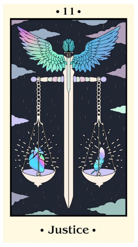 Justice Tarot Card Tattoo Design, Tarot Justice Card, Tarot Associations, Justice Tarot Card Art, Tarot Justice, Justice Tarot Card, Tarot Card Artwork, Justice Tarot, Unique Tarot Decks