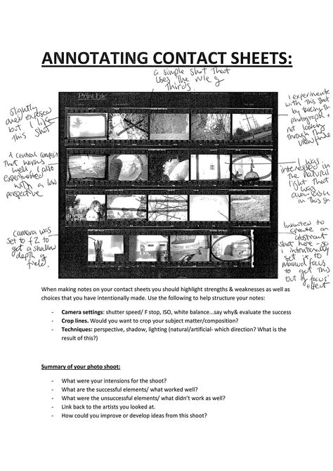 contact sheet annotation Annotating Contact Sheets, Photography Contact Sheet Gcse, Annotating Photography, Art Gcse Contact Sheet, Contact Sheets Photography, Contact Sheet Photography Sketchbook, Photography Contact Sheet, Contact Sheet Sketchbook, Photoshoot Plan Sketchbook