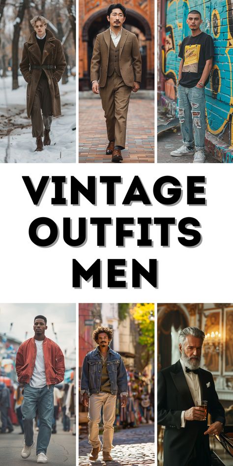 boldsir.com - Outfits Men Ideas, 90s Retro Outfits, Jacket Outfits Men, Retro Outfits Men, Jean Jacket Outfits Men, Vintage Men Style, Brown Overcoat, Vintage Outfits Men, Red Flannel Shirt