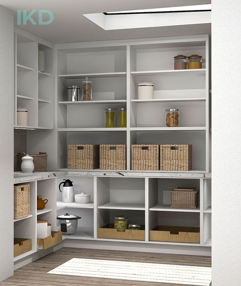 Pantry Shelving Units, Ikea Kitchen Pantry, Diy Pantry Cabinet, Ikea Kitchen Storage, Pantry Designs, Diy Pantry Shelves, Kitchen Pantries, Ikea Pantry, Pantry Closet Design