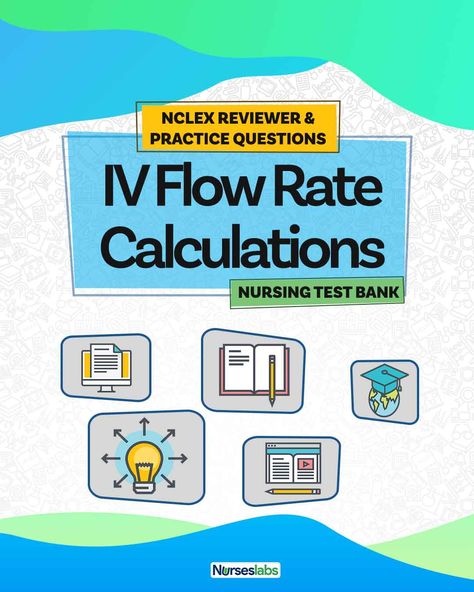 Welcome to your free NCLEX reviewer and practice questions quiz for IV flow rate calculations and formula. The goal of this quiz is to help student nurses review and test their competence in intravenous flow rate calculation. Therapeutic Communication Nursing, Dosage Calculations Nursing, Nclex Pn Study Guide, Nursing Calculations, Nursing School Success, Nursing Math, Nursing Management, Nclex Practice Questions, Nursing Study Tips