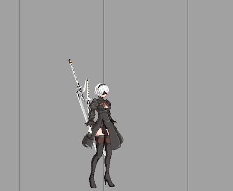 tumblr_opltxtiv6w1w169g0o1_540.gif (540×444) 2b Nier Autómata, Animation Storyboard, Pixel Characters, Pixel Animation, Pixel Art Tutorial, Arte 8 Bits, 8bit Art, Animation Sketches, Pixel Art Characters