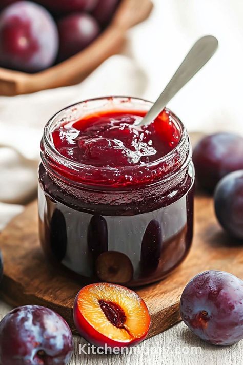 Easy Plum Jam Recipe Homemade and Delicious Plum Chutney Recipes, Canning Plums, Plum Chutney, Plum Jam Recipes, Jam Recipes Homemade, Plum Jam, Chutney Recipes, Jam Recipes, Healthy Nutrition