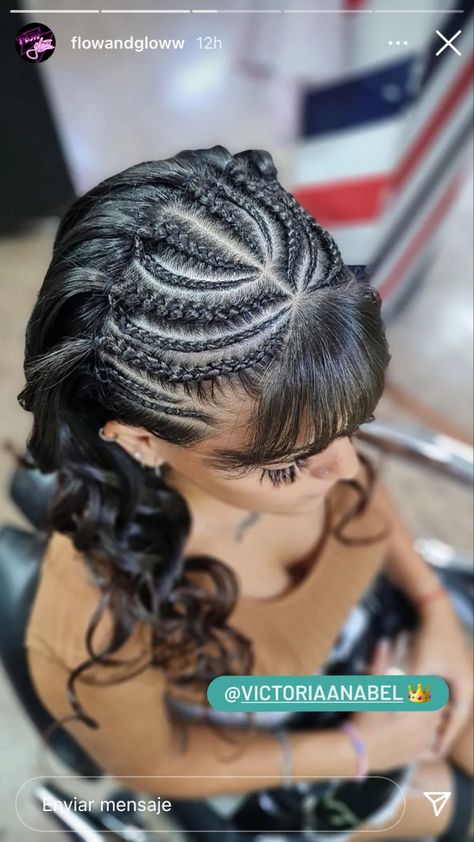 Braided Front Hair, Hair Styling Hacks, Hair Styles Tutorials, Hair Styling Tutorials, Cornrow Ideas, Short Hair Styling, Hair Braid Patterns, Competition Hair, Lil Girl Hairstyles