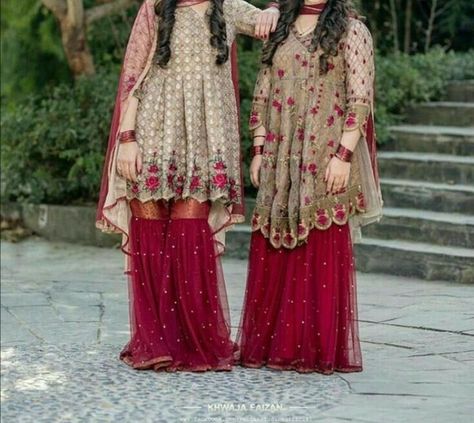 Frock Garara Design, Frock Garara, Garara Design, Gharara Dress, Gharara Designs, Sharara Dress, Wedding Dress For Women, Gharara Suits, Sharara Suit