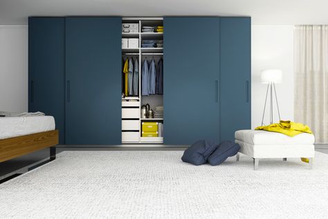 Natalia Free-standing Wardrobe with Sliding Lacquer Doors Master Wardrobe, Freestanding Wardrobe, Standing Closet, Free Standing Wardrobe, Creative Closets, Recessed Panel Cabinets, Free Standing Closet, Mirror Closet Doors, Reach In Closet