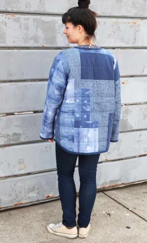 Patchwork Jacket Pattern, Tamarack Jacket Patterns, Sweatshirt Quilt, Quilted Coat Pattern, Japanese Coat, Denim Patchwork Jacket, Quilted Fashion, Tamarack Jacket, Quilt Coats