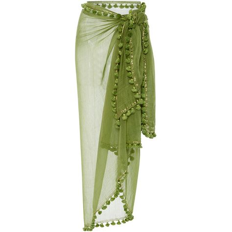 Rujuta Sheth Pom Pom Sarong (7,750 INR) ❤ liked on Polyvore featuring swimwear, cover-ups, green, green sarong, sarong swimwear, green swimwear, metallic swimwear and sarong cover ups Metallic Swimwear, Rujuta Sheth, Green Skirts, Swimwear Green, Green Swimwear, Cover Ups, Looks Chic, Swimwear Cover, Sarong