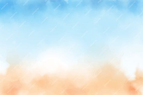 Beach Watercolor, Beach Sand, Watercolor Background, Premium Vector, Blue Sky, Graphic Resources, Blue, Quick Saves