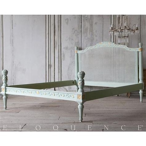 French Style Bed Frame, French Cane Bed, Cane Beds, White Iron Beds, Antique French Bed, Parisian Bedroom, French Style Bed, Beach House Room, Cane Bed