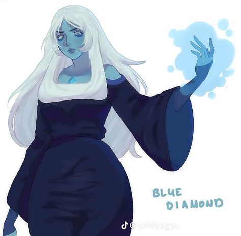 By yakiyagyu on tiktok Steven And Blue Diamond, Diamante Azul Steven Universe, Blue Diamond Su, Gym Fashion Women, Blue Diamond Steven Universe, Steven Universe Characters, Steven Universe Gem, Blue Diamonds, Monster Concept Art