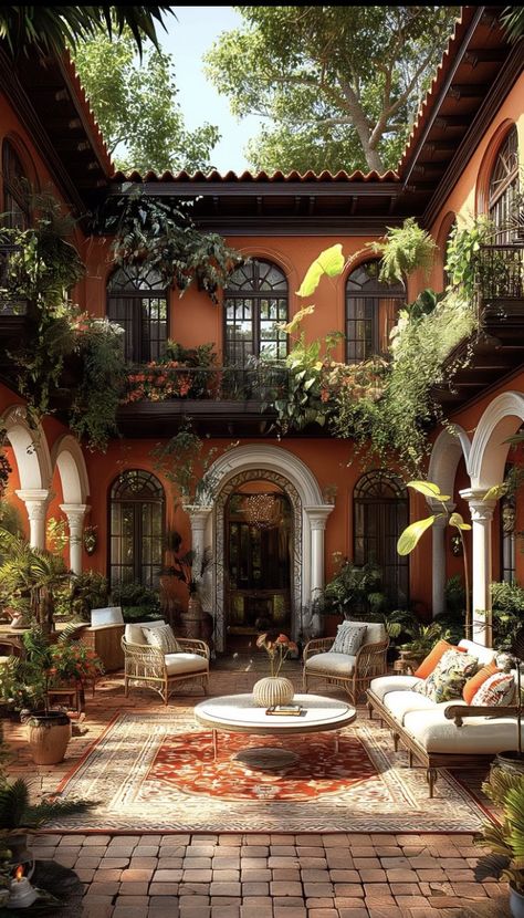 Mediterranean Patio, Hacienda Style Homes, Store Hacks, Dollar Store Hacks, Spanish Style Home, Spanish Style Homes, Hacienda Style, Spanish House, Fantasy House