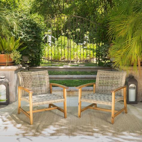 Outdoor wicker chairs