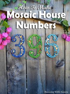 Learn to make DIY mosaic house numbers with this easy tutorial and video! We'll show the easy way to mosaic without grout! Mosaic House Numbers, House Numbers Diy, Diy Mosaic, Mosaic Art Projects, Mosaic House, Mosaic Table, Mosaic Garden, Mosaic Projects, Mosaic Diy