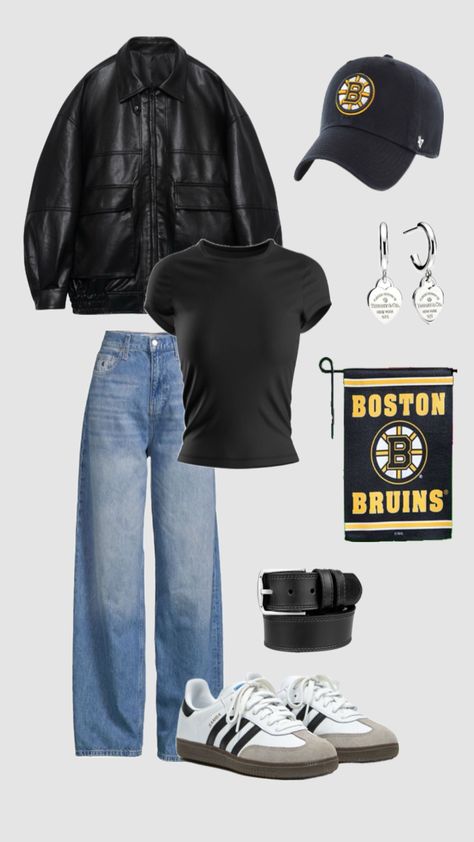 #cuteoutfit #causaloutfit #coolgirl #cooloutfit #fashion #outfitinspo #hockey #hockeyoutfitinspo #bruins #cuteoutfit #outfitinspo #coolgirloutfit #cooloutfit #izzyikt49 Hockey Game Outfit, Hockey Outfits, Boston Outfits, Hockey Girlfriend, College Gameday Outfits, Town Outfits, Game Outfit, Hockey Game, Aesthetic Fits