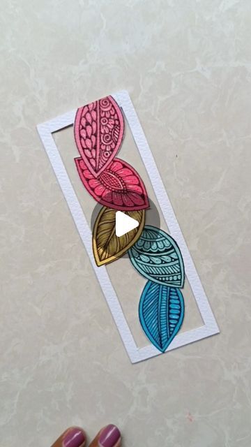 Diy Bookmark Ideas, Bookmark Art, Diy Bookmark, Homemade Bookmarks, Diy Crafts Bookmarks, Sticker Design Inspiration, Acrylic Painting Tips, Madhubani Painting, Crafty Gifts