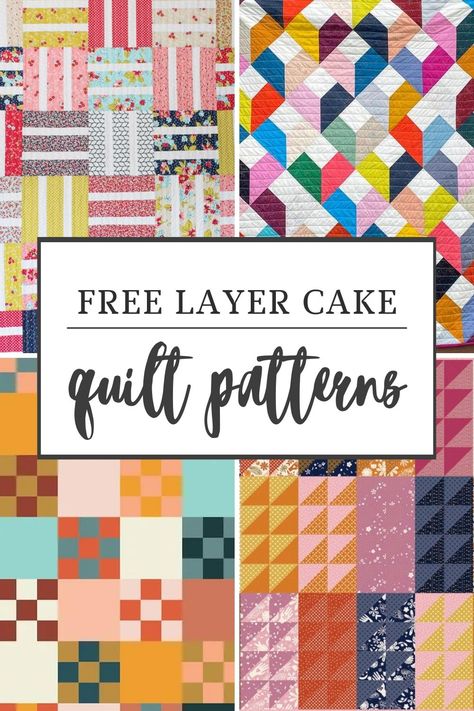 This mega list of 30+ completely free layer cake quilt patterns will help inspire you and help you find your next work in progress! Quilt Pattern Using Layer Cake, Layer Cake Sewing Projects, Cake Quilt Block Pattern, Quilts From Layer Cakes, Modern Layer Cake Quilt Pattern, Layer Cake Toss Quilt Pattern, New Quilt Patterns For 2023, Three Layer Cake Quilt Pattern, Free Layer Cake Patterns