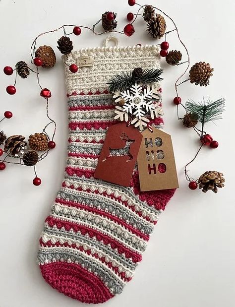 Meet the Noel Stocking Crochet Pattern: A Classic Holiday Beauty! – The Crochet Village Crocheted Stockings Pattern, Knitted Xmas Stockings Free Pattern, Crochet Stockings With Names, How To Crochet Stocking, Crochet Vintage Christmas Stocking Pattern Free, Simple Crochet Stocking Pattern Free, Christmas Crochet Stockings Free Pattern, Crochet Pattern For Christmas Stocking, Crochet Stockings Christmas Pattern