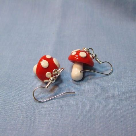 Crazy Earrings, Weird Jewelry, Mushroom Jewelry, Quirky Earrings, Earrings Aesthetic, Indie Jewelry, Polymer Clay Jewelry Diy, Funky Earrings, Clay Jewelry Diy