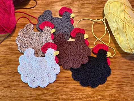 Handmade Crochet Chicken Coasters Chicken Coasters, Crochet Chicken, Joann Fabrics, Handmade Crochet, Coasters, Sewing Crafts, Chicken, Sewing, Crochet