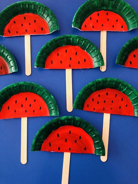 ... Fruit Art For Preschool, Flower Crafts Toddlers, Fruit Projects For Preschool, Fruits Art And Craft For Preschool, Fruits Crafts For Kids Preschool, Fruit Crafts For Preschool, Summer School Crafts, Summer Preschool Crafts, Watermelon Crafts