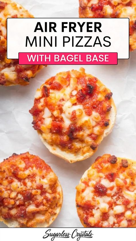 Discover the secret to homemade bagel bites in air fryer that are crispy, cheesy, and delicious. This easy-to-follow recipe shows how to make bagel bites in air fryer from scratch. Use your favorite toppings and get creative with the flavors. Whether you’re making air fryer mini pizza bagels for lunch, dinner, or as a snack, this recipe is a fun and easy way to enjoy pizza in a bite-sized form. Pizza Bagels In Air Fryer, Bagel Bites In Air Fryer, Mini Bagel Bites, Mini Pizza Bagels, Mini Bagel Pizza, Bagel Pizzas, Lazy Dinners, Mini Bagels, Bagel Bites