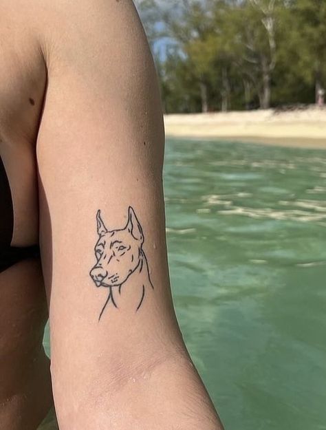 Animal Tattoo Designs, Doberman Tattoo, Discreet Tattoos, Girly Tattoos, Subtle Tattoos, Black Ink Tattoos, Dog Tattoo, Dope Tattoos, Simplistic Tattoos