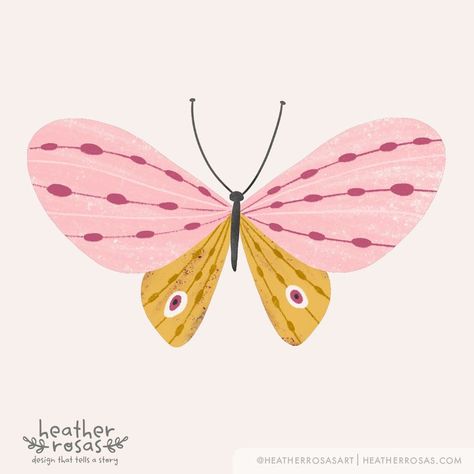 Butterfly Illustration Cute, Butterfly Illustration Simple, How To Paint Butterflies, Scrapbook Background Printables, Butterfly Illustration Design, Cute Butterfly Drawing, Butterfly Illustration Art, Illustrated Butterfly, Butterfly Draw