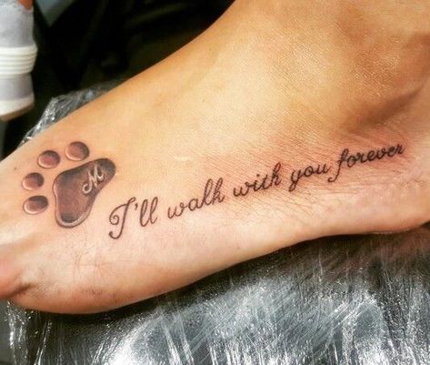 Dog Remembrance Tattoo Paw Print, Dog Quote Tattoo, Paw Print Tattoo Dog Memories, Paw Tattoos, Tatoo Dog, Dogs Tattoo, Dogs Paw, Zeus Tattoo, Dog Memorial Tattoos