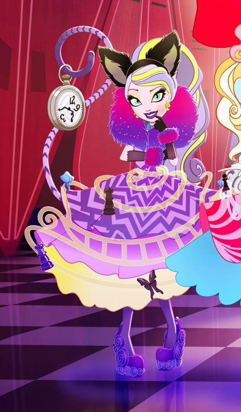 Ever After High Dolls Kitty Chesire, Kitty Cheshire Way To Wonderland, Way To Wonderland Ever After High, Ever After High Wonderland Outfits, Ever After High Way Too Wonderland, Kitty Cheshire Outfits, Cheshire Cat Ever After High, Kitty Ever After High, Kitty Cheshire Fanart