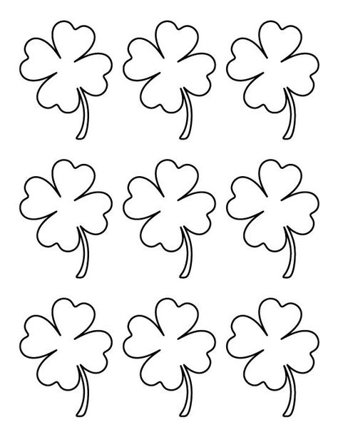 Four Leaf Clover Drawing, Shamrock Template, St Patricks Day Quotes, Clover Pattern, Drawing Stencils, Leaf Template, St Patrick's Day Crafts, Saint Patricks, Holiday Patterns