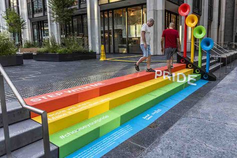 Floor Signage, Public Art Installation, Infrastructure Development, Pride Week, Interactive Walls, Downtown Vancouver, Musical Art, Art Walk, Art Installation